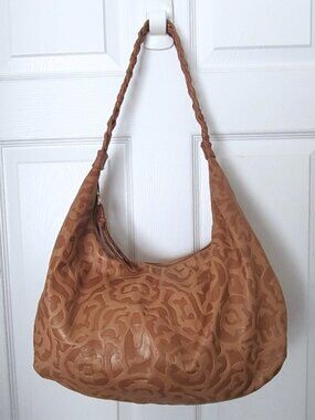 Zara Terez tooled leather braided hobo bag EUC